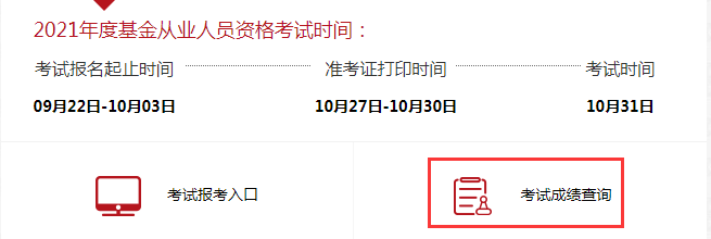 基金从业资格考试成绩查询入口
